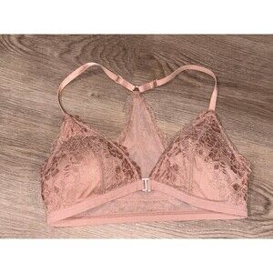 Abercrombie & Fitch Triangle Removable pads peachy pink Bralette EUC Small‎